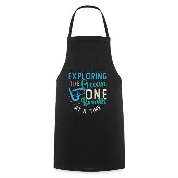 Snorkeling Exploring The Ocean Marine Biologist - Cooking Apron - black - Front - AI Model Male 185 dark (185cm)
