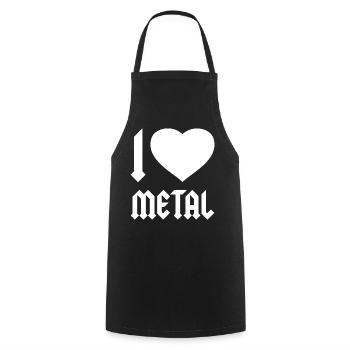 I LOVE HEAVY METAL - Kochschürze - Schwarz - Vorne - AI Model Male 185 dark (185cm)
