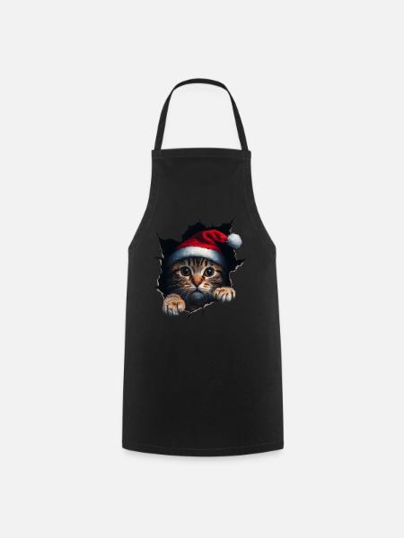Katzenbesitzer Katzen Weihnachten Weihnachts Katze - Forklæde - sort