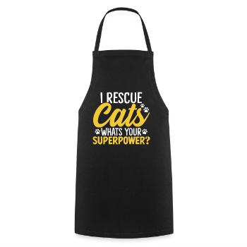 Funny Cat Rescue Animal Activist Pet Shelter - Cooking Apron - black - Front - AI Model Male 185 dark (185cm)