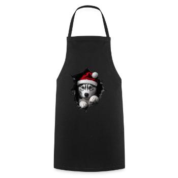 Dog owner dogs Christmas Christmas dog - Cooking Apron - black - Front - AI Model Male 185 dark (185cm)