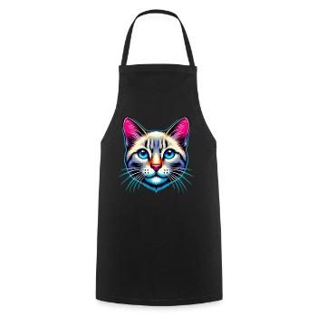 Cat - Cooking Apron - black - Front - AI Model Male 185 dark (185cm)