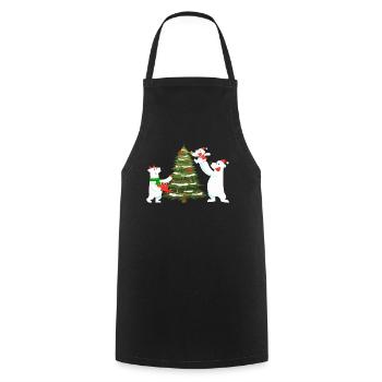 Noël de l’ours polaire - Tablier de cuisine - noir - Devant - AI Model Male 185 dark (185cm)