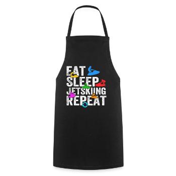 Eat Sleep Jet skiing Repeat - Funny Jetski Racing - Kochschürze - Schwarz - Vorne - AI Model Male 185 dark (185cm)