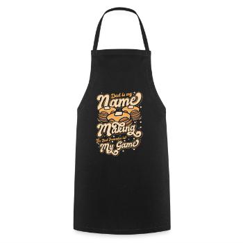 Papa est mon nom en faisant les meilleures recettes de crêpes - Tablier de cuisine - noir - Devant - AI Model Male 185 dark (185cm)