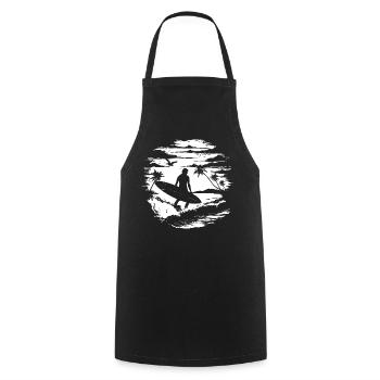 Surfer Drawing - Cooking Apron - black - Front - AI Model Male 185 dark (185cm)