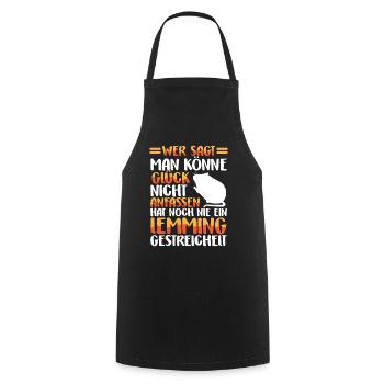 Lemming Petting Vole Lemming - Cooking Apron - black - Front - AI Model Male 185 dark (185cm)