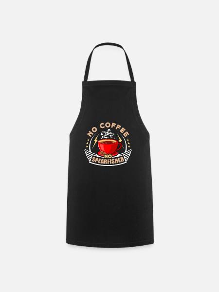 Chasse sous-marine Pas de café Pas de plongée en apnée Amateur de café - Tablier de cuisine - noir