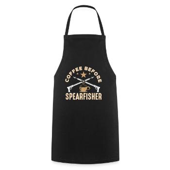 Spearfishing Coffee Before Freedive Coffee Lover - Kochschürze - Schwarz - Vorne - AI Model Male 185 dark (185cm)