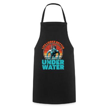 Snorkeling La vie semble meilleure Nageur Snorkeler - Tablier de cuisine - noir - Devant - AI Model Male 185 dark (185cm)
