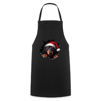 Dog owner dogs Christmas Christmas dog - Cooking Apron - black - Front - AI Model Male 185 dark (185cm)