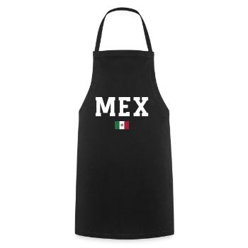 Mexique Mexique Cadeau mexicain Flag Football - Tablier de cuisine - noir - Devant - AI Model Male 185 dark (185cm)