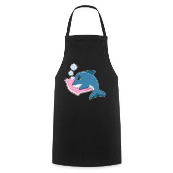 Dolphin Sleeping Pillow - Cooking Apron - black - Front - AI Model Male 185 dark (185cm)