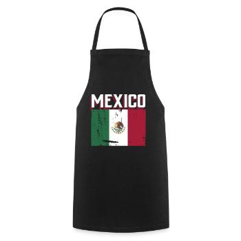 Mexique Mexique Cadeau mexicain Flag Football - Tablier de cuisine - noir - Devant - AI Model Male 185 dark (185cm)