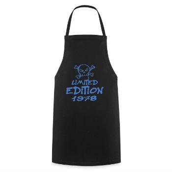 Edition Limitée 1978 Anniversaire Né 1978 - Tablier de cuisine - noir - Devant - AI Model Male 185 dark (185cm)