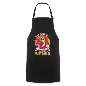 Only 'shooting' I support: paintballs! - Cooking Apron - black - Front - AI Model Male 185 dark (185cm)