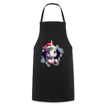 Funny Unicorn Christmas Unicorns Unicorn - Cooking Apron - black - Front - AI Model Male 185 dark (185cm)
