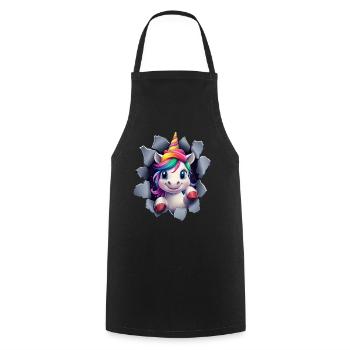 Licorne drôle Licornes de Noël Licorne - Tablier de cuisine - noir - Devant - AI Model Male 185 dark (185cm)