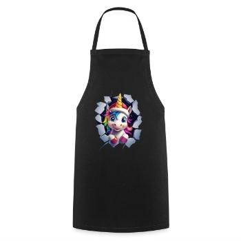 Licorne drôle Licornes de Noël Licorne - Tablier de cuisine - noir - Devant - AI Model Male 185 dark (185cm)