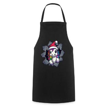 Licorne drôle Licornes de Noël Licorne - Tablier de cuisine - noir - Devant - AI Model Male 185 dark (185cm)