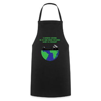 Planet Earth - Cooking Apron - black - Front - AI Model Male 185 dark (185cm)