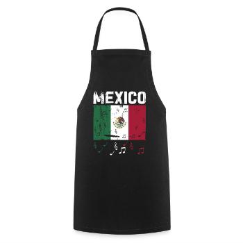 Mexiko Mexico Mexikaner Geschenk Flagge Fußball - Kochschürze - Schwarz - Vorne - AI Model Male 185 dark (185cm)