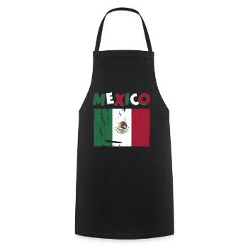 Mexiko Mexico Mexikaner Geschenk Flagge Fußball - Kochschürze - Schwarz - Vorne - AI Model Male 185 dark (185cm)