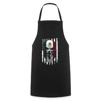 Mexique Mexique Cadeau mexicain Flag Football - Tablier de cuisine - noir - Devant - AI Model Male 185 dark (185cm)