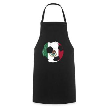 Mexiko Mexico Mexikaner Geschenk Flagge Fußball - Kochschürze - Schwarz - Vorne - AI Model Male 185 dark (185cm)