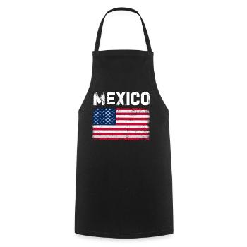 Mexique Mexique Cadeau mexicain Flag Football - Tablier de cuisine - noir - Devant - AI Model Male 185 dark (185cm)