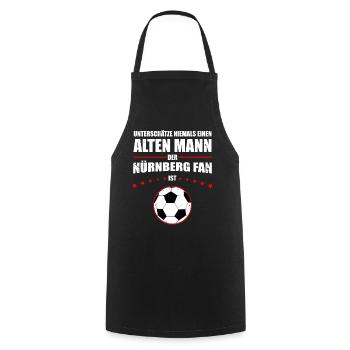 Alter Mann - Nürnberg Fan | Retro Vintage Design - Kochschürze - Schwarz - Vorne - AI Model Male 185 dark (185cm)