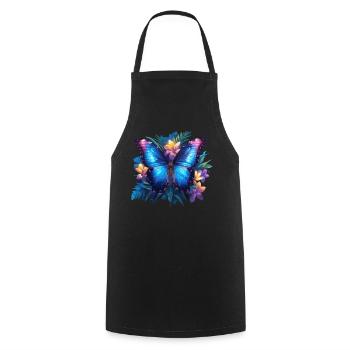 Butterfly Schmetterlinge Schmetterling - Kochschürze - Schwarz - Vorne - AI Model Male 185 dark (185cm)