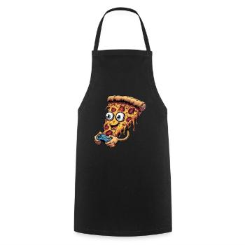 Funny Fast Food Gaming Pizza Gamer Gamer Gaming - Cooking Apron - black - Front - AI Model Male 185 dark (185cm)