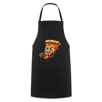 Funny Fast Food Gaming Pizza Gamer Gamer Gaming - Cooking Apron - black - Front - AI Model Male 185 dark (185cm)