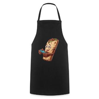 Funny Fast Food Gaming Pizza Gamer Gamer Gaming - Cooking Apron - black - Front - AI Model Male 185 dark (185cm)