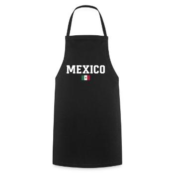 Mexiko Mexico Mexikaner Geschenk Flagge Fußball - Kochschürze - Schwarz - Vorne - AI Model Male 185 dark (185cm)