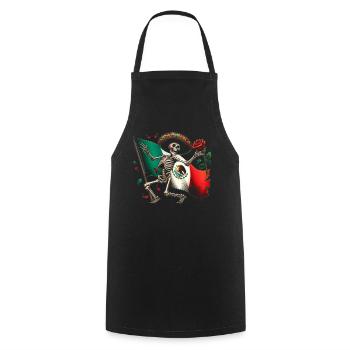 Mexiko Mexico Mexikaner Geschenk Flagge Fußball - Kochschürze - Schwarz - Vorne - AI Model Male 185 dark (185cm)