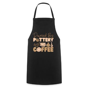 Pottery Ceramics Artist Coffee - Cooking Apron - black - Front - AI Model Male 185 dark (185cm)