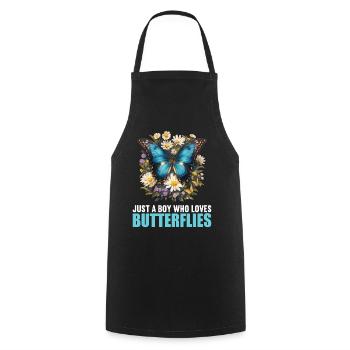 Butterfly Schmetterlinge Schmetterling - Kochschürze - Schwarz - Vorne - AI Model Male 185 dark (185cm)