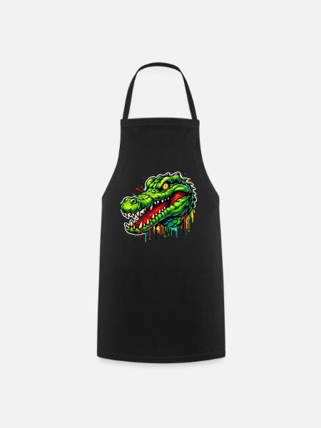 Alligator-Krokodil - Kochschürze - Schwarz