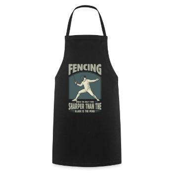 Fencing: Where the only thing sharper than the bla - Cooking Apron - black - Front - AI Model Male 185 dark (185cm)