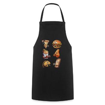 Funny Fast Food Gaming Pizza Gamer Gamer Gaming - Cooking Apron - black - Front - AI Model Male 185 dark (185cm)