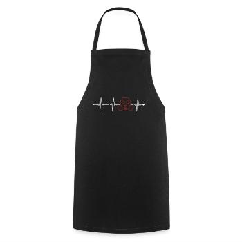 Nuklearingenieur Heartbeat Energy Uran Nuklear - Kochschürze - Schwarz - Vorne - AI Model Male 185 dark (185cm)