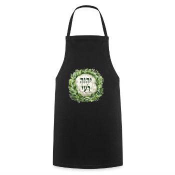 Hebrew Name of God YHWH Rohi - Cooking Apron - black - Front - AI Model Male 185 dark (185cm)