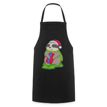 Chapeau de Noël Paresseux - Tablier de cuisine - noir - Devant - AI Model Male 185 dark (185cm)