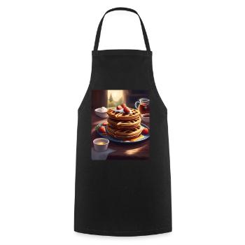 Breakfast pancakes - Cooking Apron - black - Front - AI Model Male 185 dark (185cm)