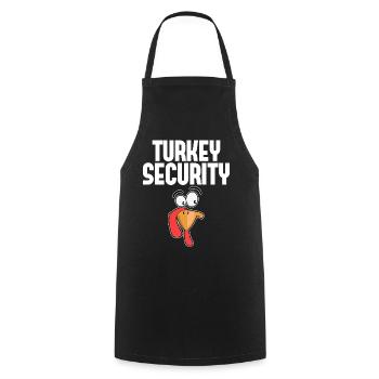 Turkey Security – Thanksgiving Familien Spaß - Kochschürze - Schwarz - Vorne - AI Model Male 185 dark (185cm)