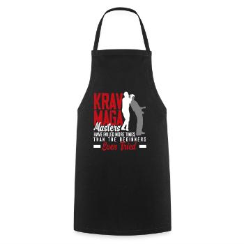 Krav Maga Entraîneurs Athlètes - Tablier de cuisine - noir - Devant - AI Model Male 185 dark (185cm)