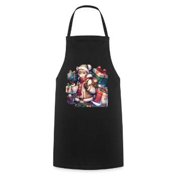 Winterliches Manga Geschenk-Design für Weihnachten - Kochschürze - Schwarz - Vorne - AI Model Male 185 dark (185cm)
