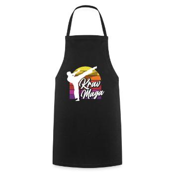 Krav Maga Rétro - Tablier de cuisine - noir - Devant - AI Model Male 185 dark (185cm)